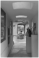 Art gallery with courtyard. Half Moon Bay, California, USA ( black and white)