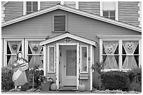 Zabella House, oldest in town. Half Moon Bay, California, USA (black and white)