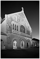 Memorial Church illuminated. Stanford University, California, USA (black and white)