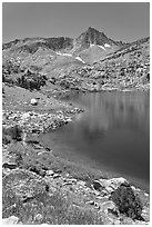 Saddlebag lake and peak, John Muir Wilderness. California, USA (black and white)