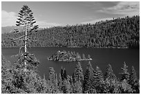 Fannette Island, Emerald Bay, California. USA ( black and white)