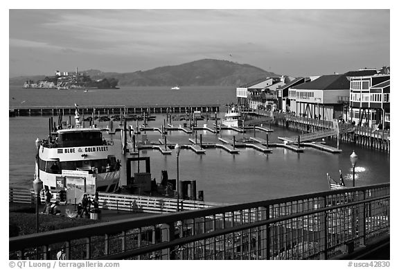 Pier 39. San Francisco, California, USA (black and white)