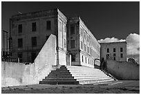 Cellhouse building, Alcatraz Penitentiary. San Francisco, California, USA ( black and white)