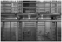 Prison cells, Alcatraz Penitentiary interior. San Francisco, California, USA ( black and white)