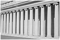 Columns, California Palace of the Legion of Honor. San Francisco, California, USA ( black and white)