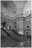 City Hall interior. San Francisco, California, USA (black and white)