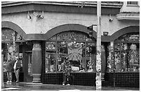 Colorful corner store. San Francisco, California, USA ( black and white)
