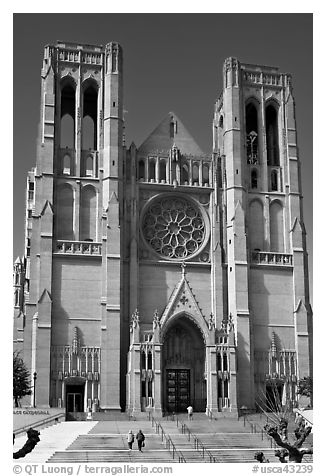 Grace Cathedral facade. San Francisco, California, USA