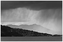 Storm clouds across the San Francisco Bay. California, USA ( black and white)