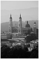 St Ignatius Church on the USF campus. San Francisco, California, USA (black and white)
