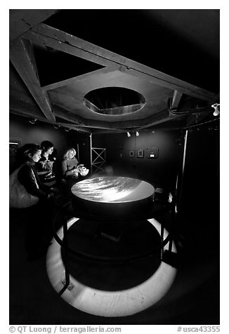 Camera Obscura interior, Cliff House. San Francisco, California, USA (black and white)