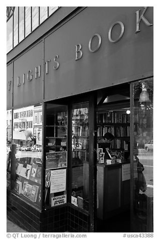 City Light Bookstore, North Beach. San Francisco, California, USA (black and white)