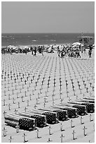 Iraq war memorial on the beach. Santa Monica, Los Angeles, California, USA (black and white)