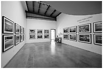 Photographic exhibition in gallery, Bergamot Station. Santa Monica, Los Angeles, California, USA (black and white)