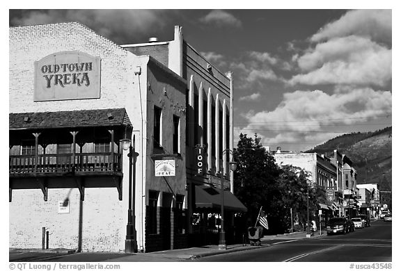 Old Town, Yreka. California, USA (black and white)