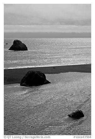 Shimmering waters, Mouth of the Russian River, Jenner. Sonoma Coast, California, USA