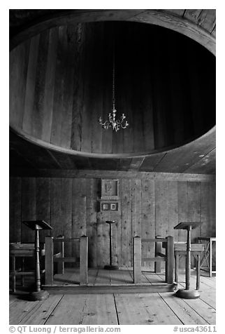 Inside chapel, Fort Ross Historical State Park. Sonoma Coast, California, USA