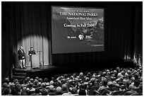 Ken Burns and Dayton Duncan present National Parks film, Cowell Theater, Fort Mason Center. San Francisco, California, USA ( black and white)