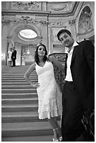 Couple waiting to be married, City Hall. San Francisco, California, USA ( black and white)