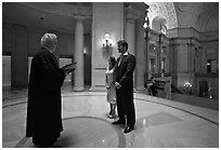 Civil wedding, City Hall. San Francisco, California, USA ( black and white)