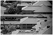 Mauresque architecture in Main Quad. Stanford University, California, USA ( black and white)