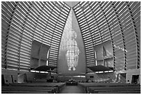 Inside of Cathedral of Christ the Light. Oakland, California, USA ( black and white)