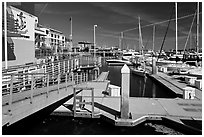 Marina, Jack London Square. Oakland, California, USA (black and white)