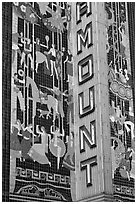 Detail of art deco mosaic, Paramount Theater. Oakland, California, USA (black and white)