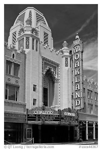 Moorish style Oakland Fox Theater. Oakland, California, USA (black and white)