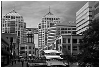 City center mall and Federal building. Oakland, California, USA ( black and white)