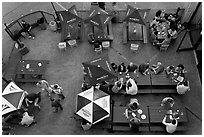 Bar tables from above. Berkeley, California, USA ( black and white)