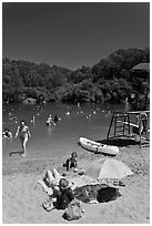 Sand beach, Anza Lake. Berkeley, California, USA ( black and white)