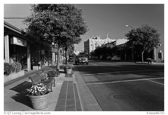 Main street. Watsonville, California, USA (black and white)