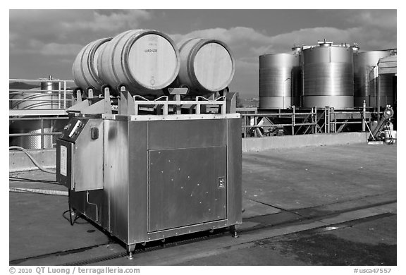 Wine processing equipment, Artesa Winery. Napa Valley, California, USA
