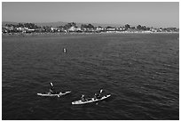 Sea kayakers. Santa Cruz, California, USA ( black and white)
