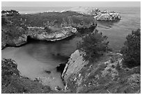 China Cove on cloudy day. Point Lobos State Preserve, California, USA (black and white)