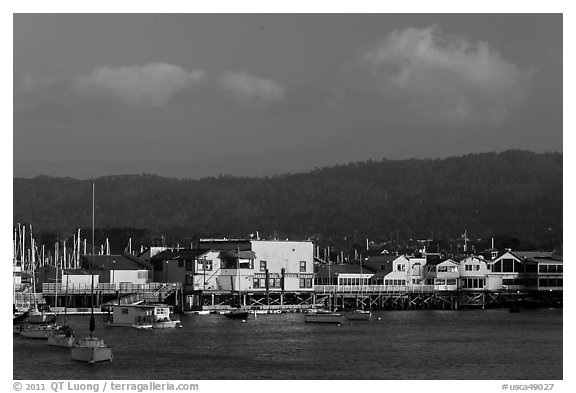 Fishermans wharf, Monterey harbor. Monterey, California, USA (black and white)