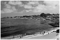 Lovers Point beach. Pacific Grove, California, USA (black and white)
