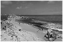 Beach at Lovers Point. Pacific Grove, California, USA (black and white)