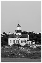 Point Pinos Lighthouse, dusk. Pacific Grove, California, USA ( black and white)