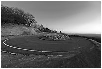 Hairpin curve, Mt Hamilton road. San Jose, California, USA ( black and white)