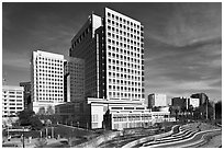 Adobe headquarters building. San Jose, California, USA (black and white)