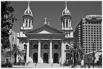 Cathedral Basilica of Saint Joseph. San Jose, California, USA ( black and white)
