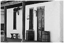 Facade of Luis Maria Peralta Adobe, oldest building in San Jose. San Jose, California, USA ( black and white)