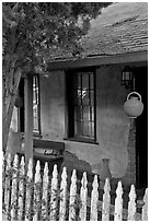 Facade detail, Carson House, Almaden. San Jose, California, USA ( black and white)