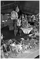 Mexican dolls, San Jose Flee Market. San Jose, California, USA (black and white)