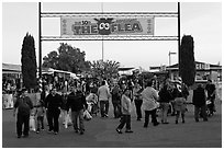 Entrance, San Jose Flee Market. San Jose, California, USA ( black and white)