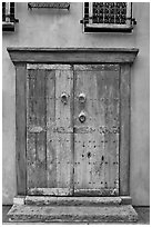 Weathered door. Santana Row, San Jose, California, USA ( black and white)