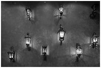 Lights. Santana Row, San Jose, California, USA (black and white)