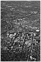 Aerial View of downtown. San Jose, California, USA ( black and white)